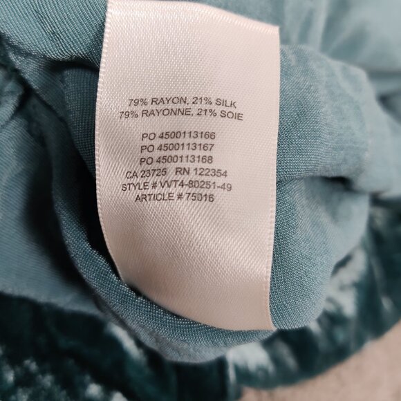 Wilfred Women's Wrap Dress Size 0 Velvet Blue Green Rayon Silk Feminine Stylish - Picture 5 of 8